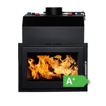 recuperador de calor biomassa lenha solius Panorâmico 920 porta de metal 